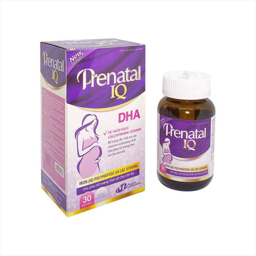 Bổ Bầu Prenatal IQ DHA. Bổ sung sắt, vitamin và khoáng chất cho phụ nữ mang thai và cho con bú hộp 3