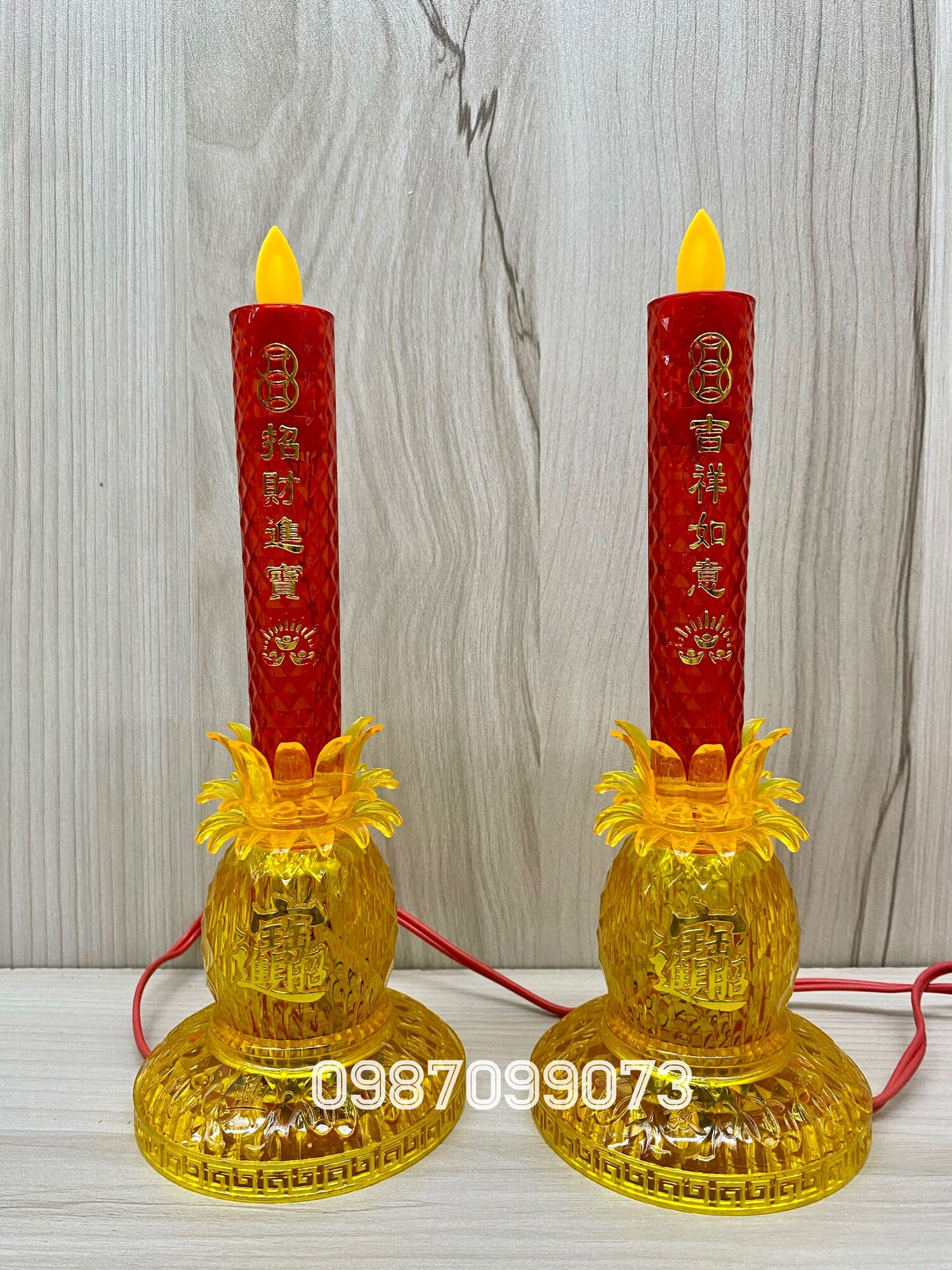 Đèn nến led trái thơm, đèn nến led thỏi vàng siêu sáng cao 23cm