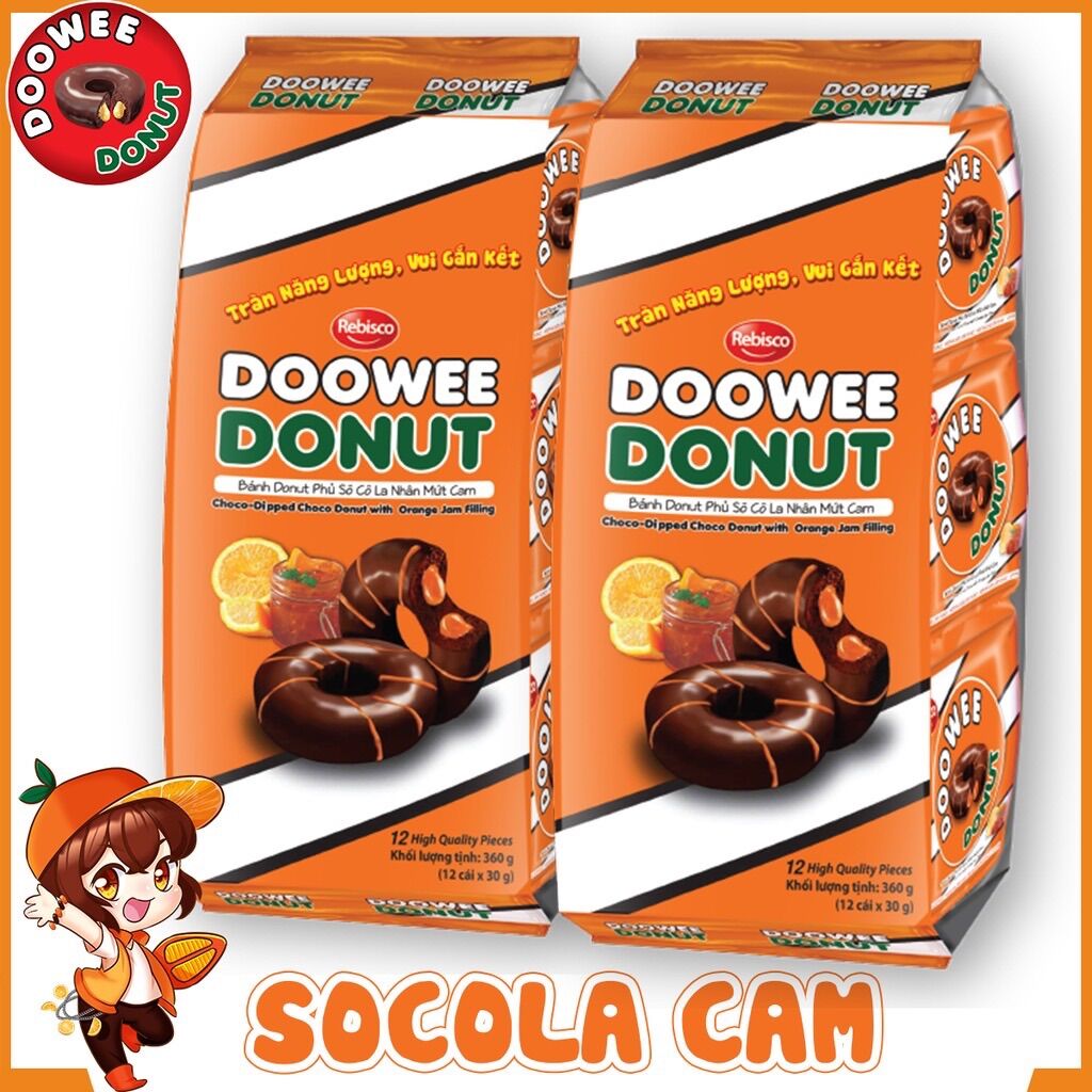 COMBO 12 CÁI BÁNH DONUT DOOWEE PHỦ SOCOLA(NGẪU NHIÊN)
