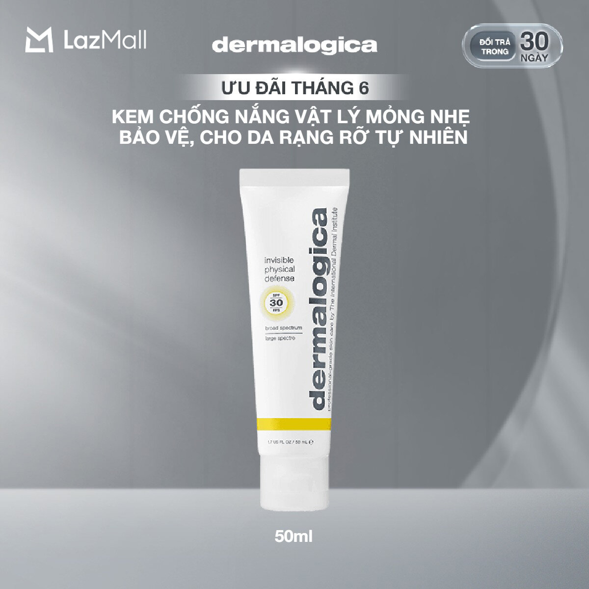 Kem chống nắng vật lý Dermalogica Invisible Physical Defense 50ml