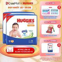 Combo 2 gói Tã/ bỉm quần Huggies Skincare Mega Jumbo M106/L100+4/XL84+4/XXL76+4 với tràm trà dịu da