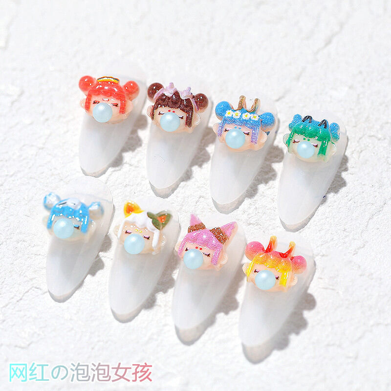 SET 10 charm nail mẫu cô gái