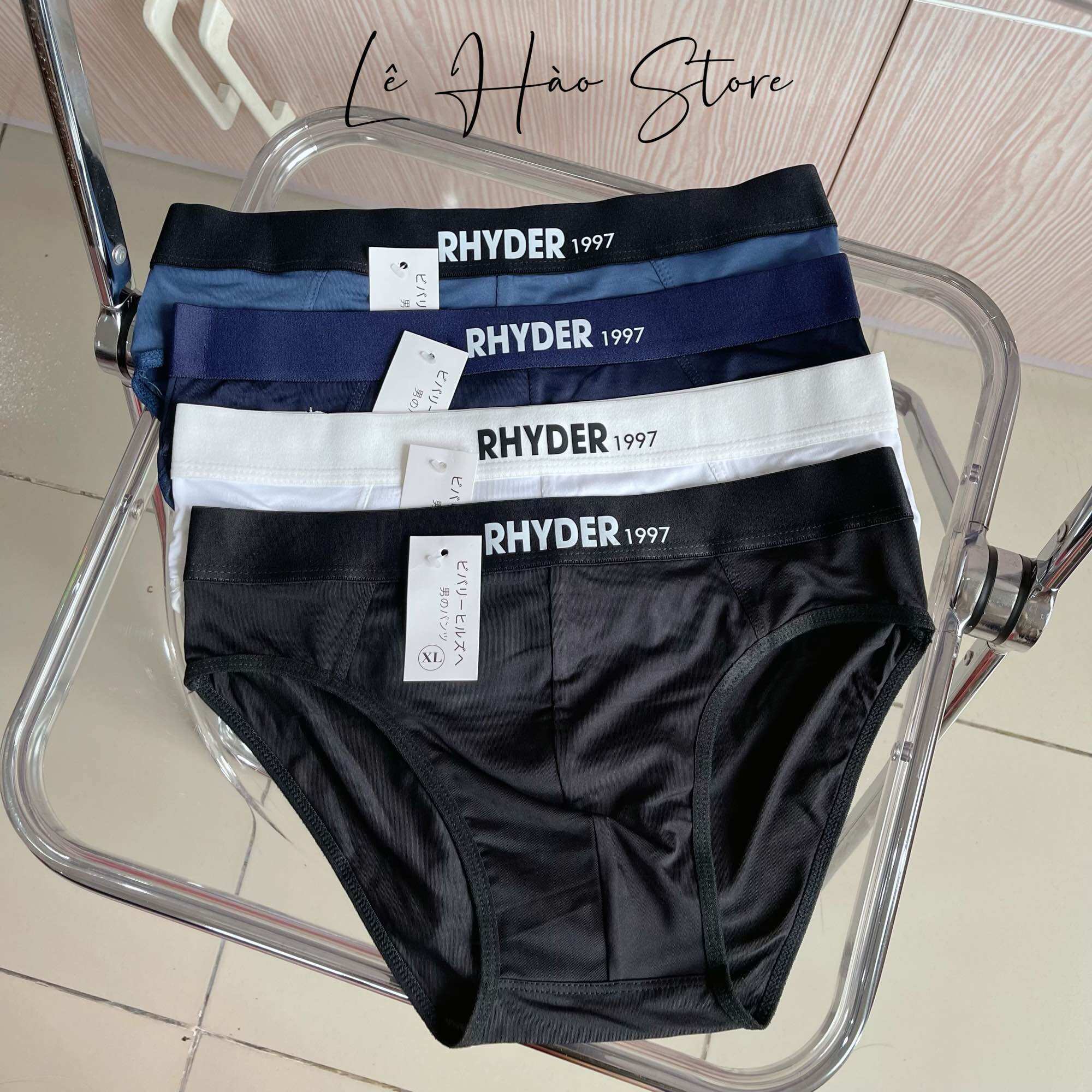 Combo 4 quần sịp, quần lót nam tam giác rhyder cao cấp thun lạnh từ 40-80kg