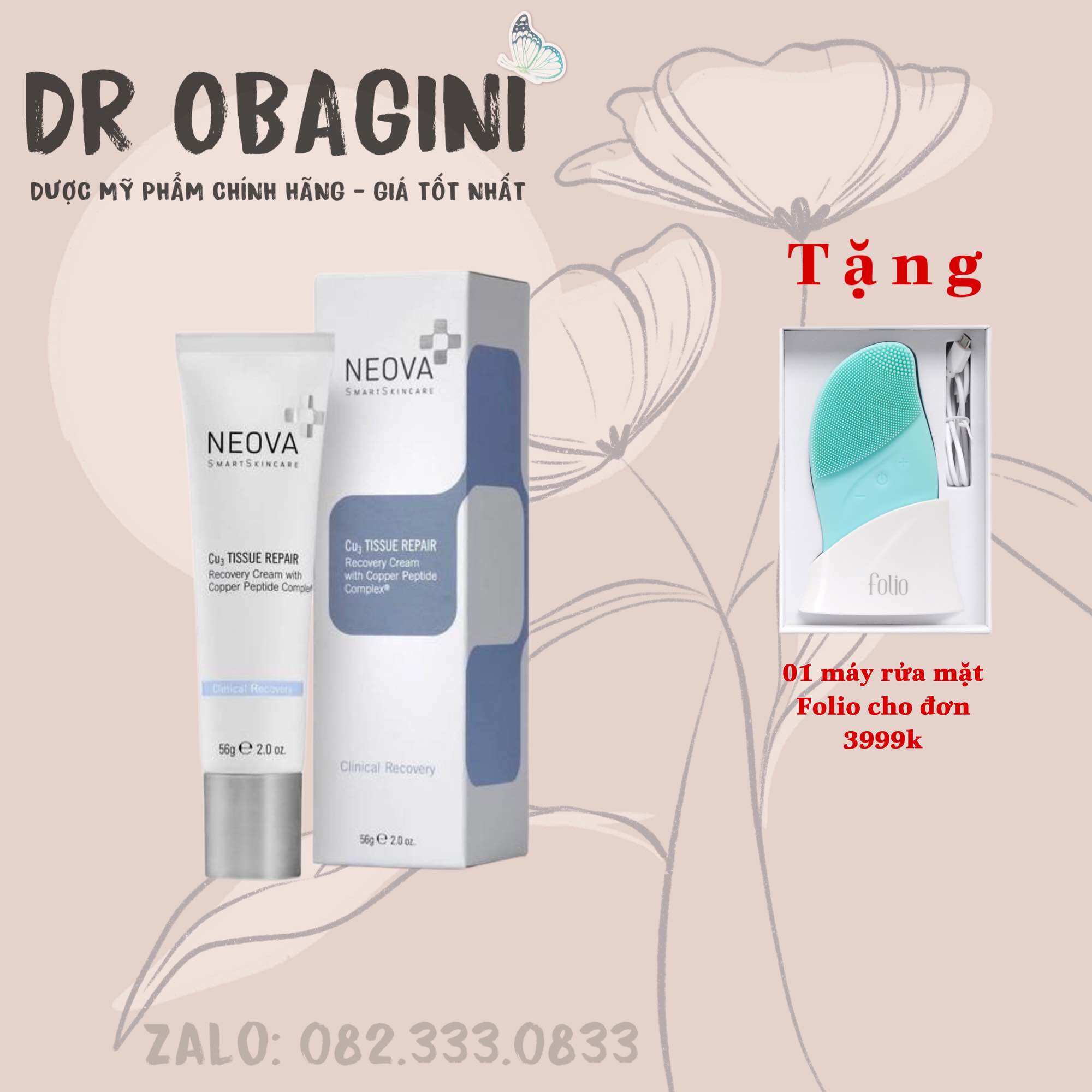 Kem dưỡng phục hồi da neova cu3 tissue repair copper peptide complex