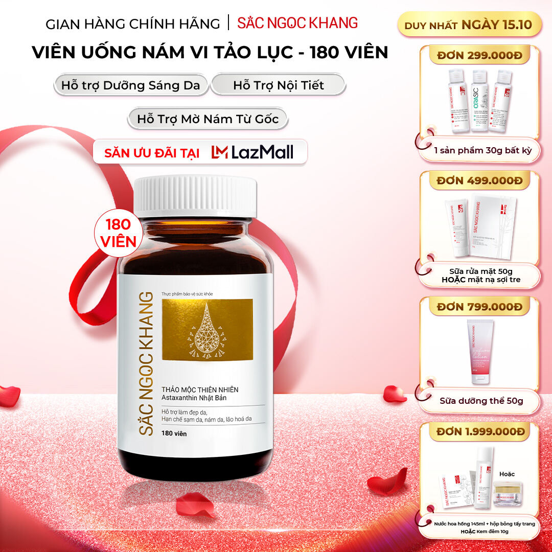 Viên uống giúp giảm nám sạm, dưỡng đẹp da Sắc Ngọc Khang Vi Tảo Lục 180 viên
