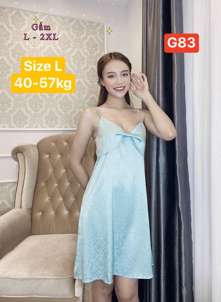 Silk Brocade Nightgown, Sizes from (40-57kg) Mdg80- Thoi Trang Nale