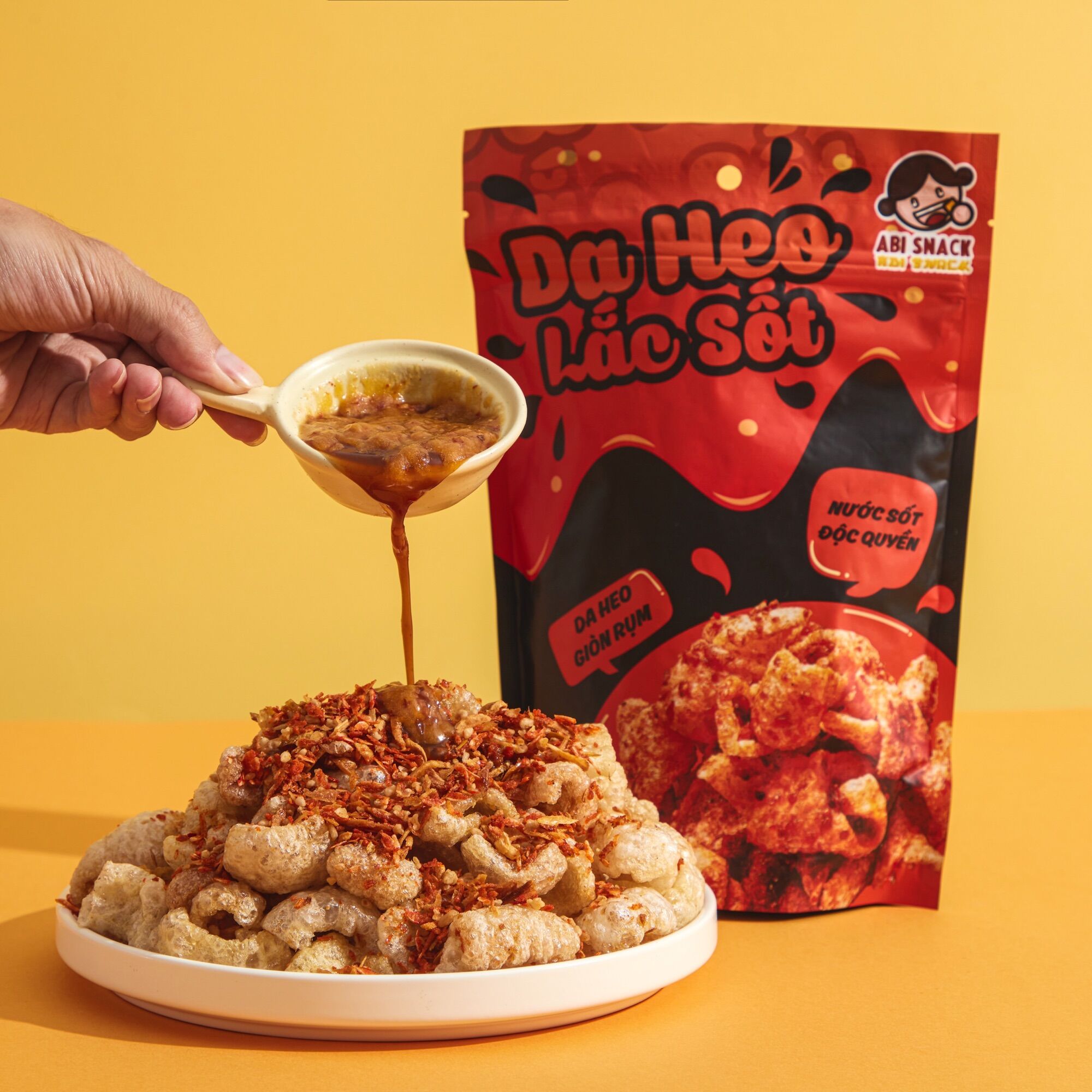 Da heo lắc sốt Abisnack - Bánh tráng Abi