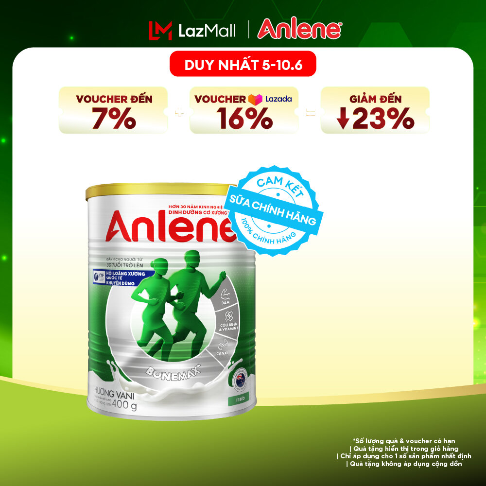 [Voucher giảm đến 26%]Sữa Bột Anlene Hương Vani 400G