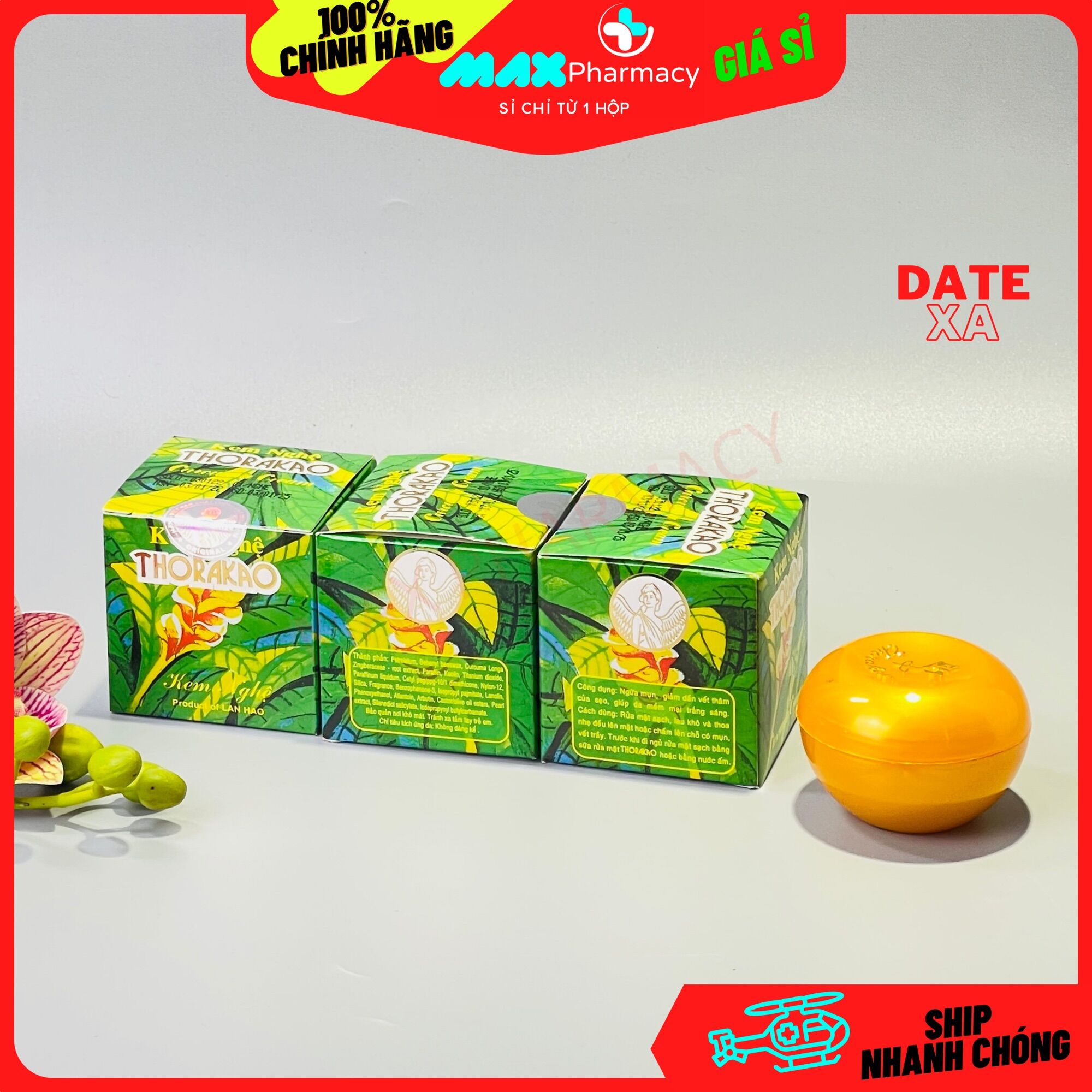 Kem nghệ dưỡng da mụn thorakao ngăn ngừa mụn, giảm vết thâm 7g - maxpharmacy