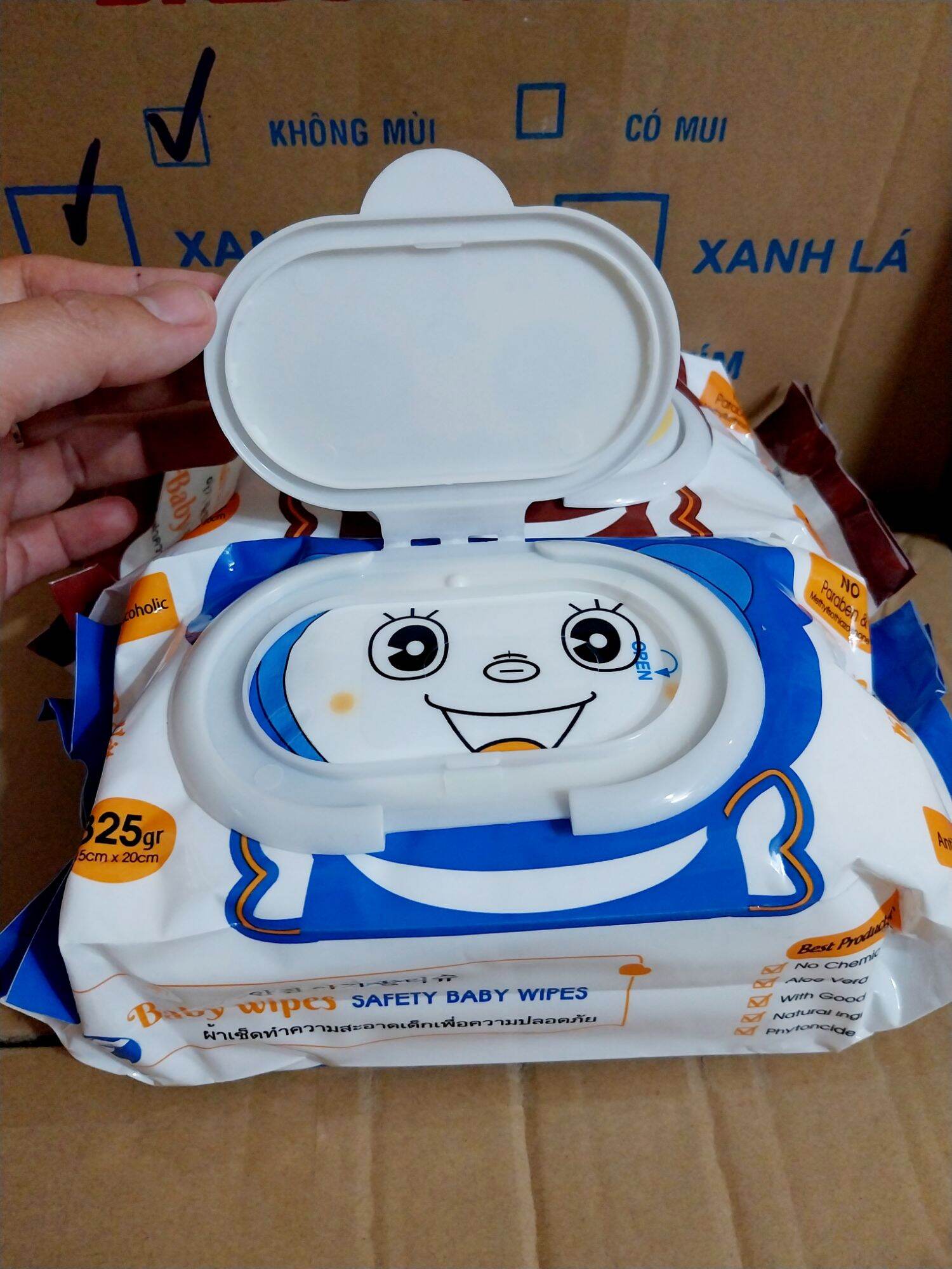 Thùng [ 10 Gói ] Khăn Ướt Gấu 650 Không Mùi Khổ Giấy Lớn