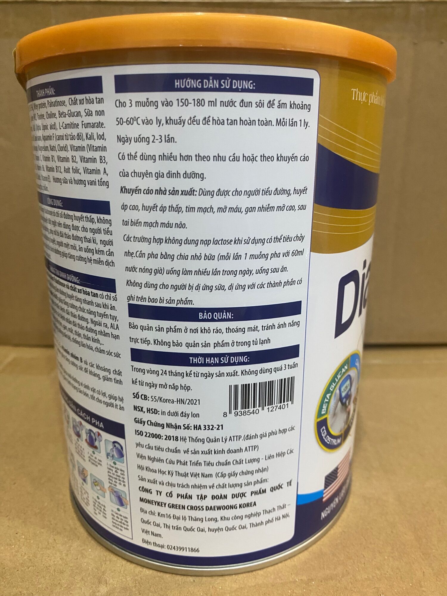 Sữa Tiểu Đường DIABETS CARE GOLD (lon 900g datte mới 2025 )