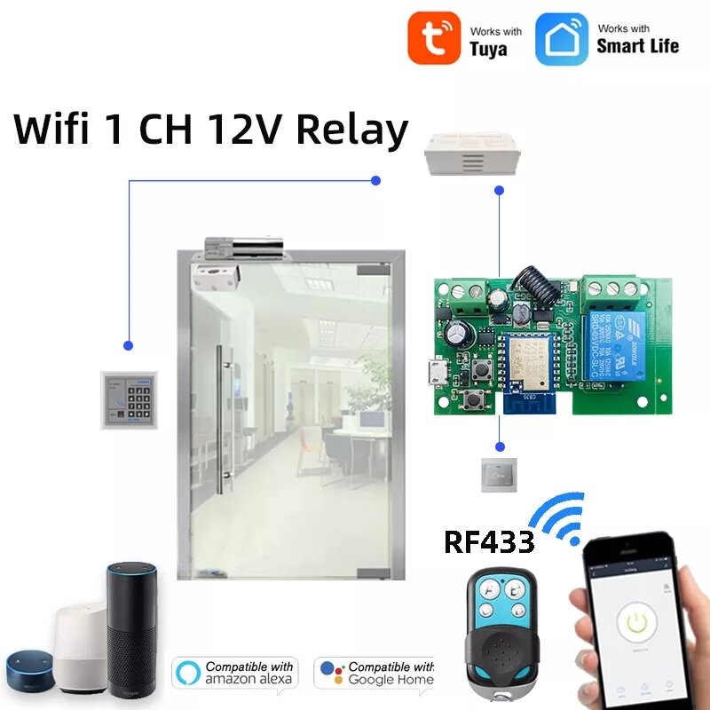 Công tắc hẹn giờ bật tắt WIFI theo thời gian thực với 4 kệnh riêng biệt chạy được với điện DC 12-24V, AC 220V