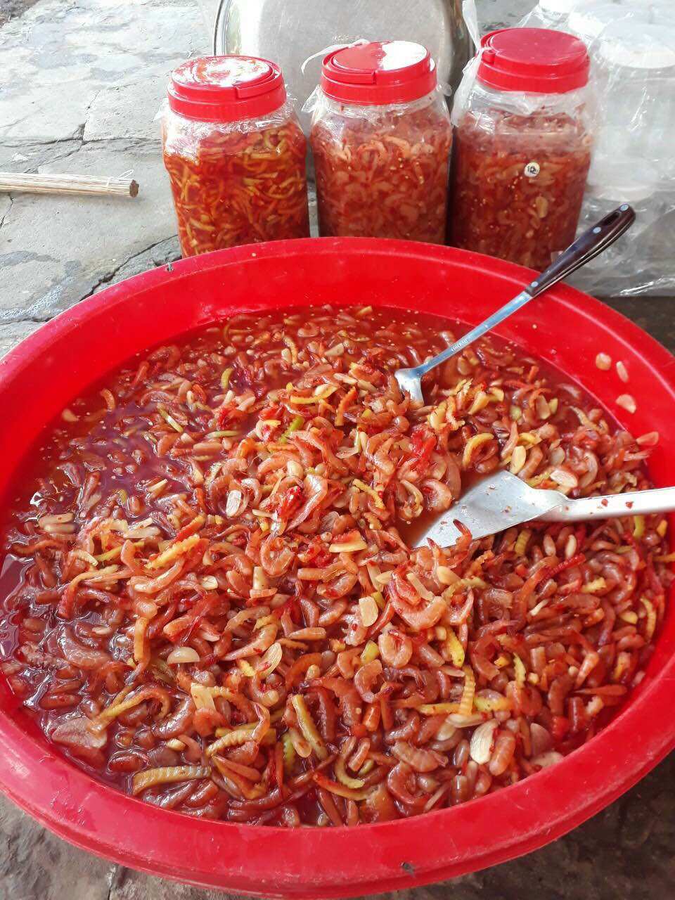 Hủ 1kg mắm tôm đất Cà Mau mix đu đủ nhà làm