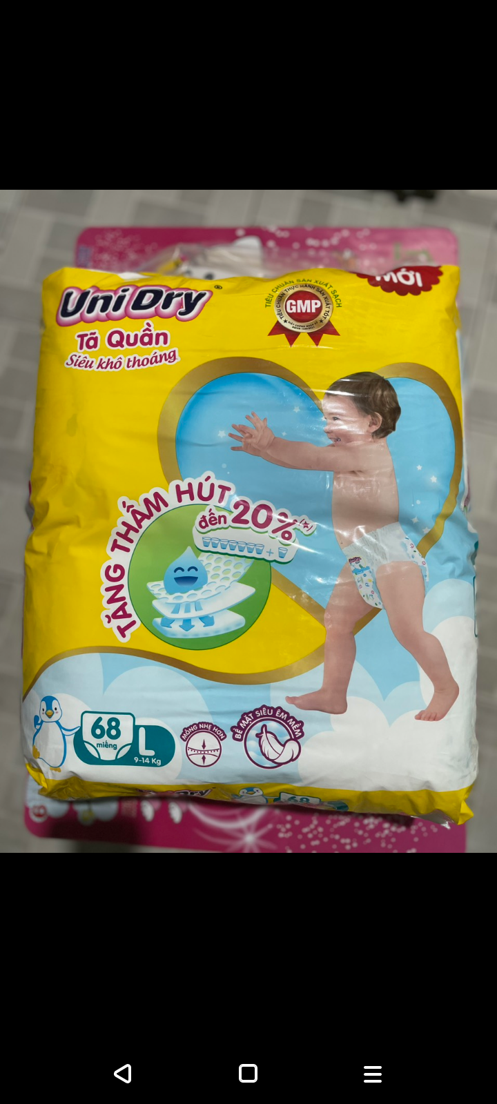 tặng 8 miếng Tã quần unidry L68 miếng siêu mỏng khô thoáng