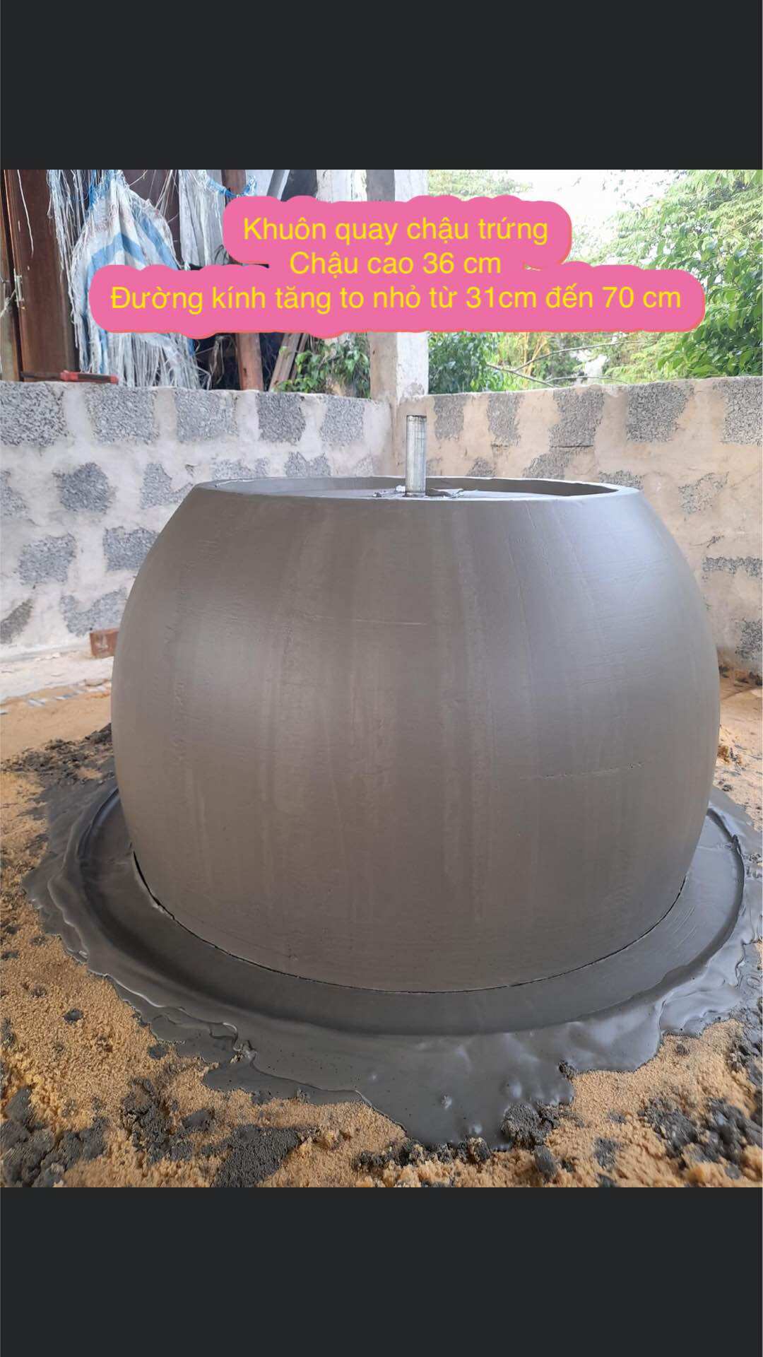 Khuôn chậu cảnh , chậu cao 38 cm,đường kính chậu tăng to nhỏ 30 đến 70 cm