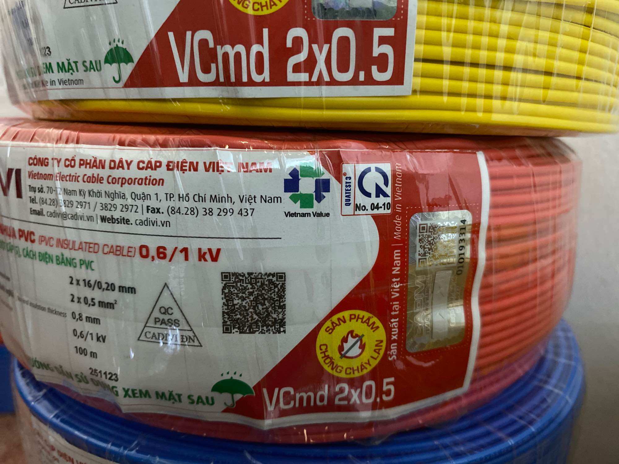 Dây điện Cadivi đôi mềm 2x0.5 (vcmd2x16) Cuộn 100m