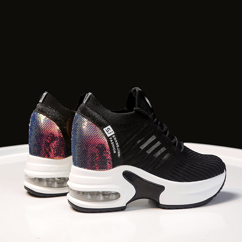 Giày Chunky Sneaker Giày Trắng Thể Thao Độn Cao Bên Trong Đế Dày Mặt Lưới Dễ Phối Thường Ngày Xuân Thu Mẫu Mới Năm 2023 Sành Điệu Instagram Cho Nữ