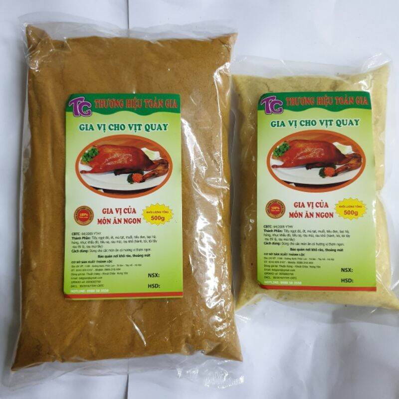Combo gia vị tẩm ướp cho vịt quay dạng bột & muối 500g