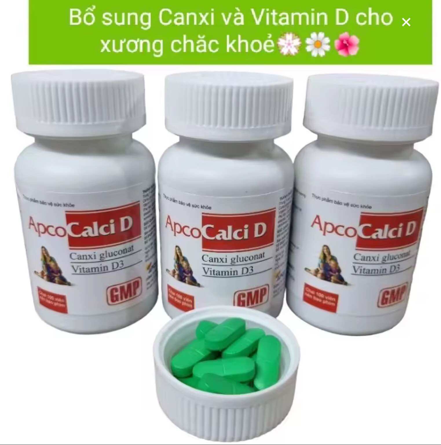 Calci d apco chai 100 viên bổ sung canxi và vitamin d cho cơ thể