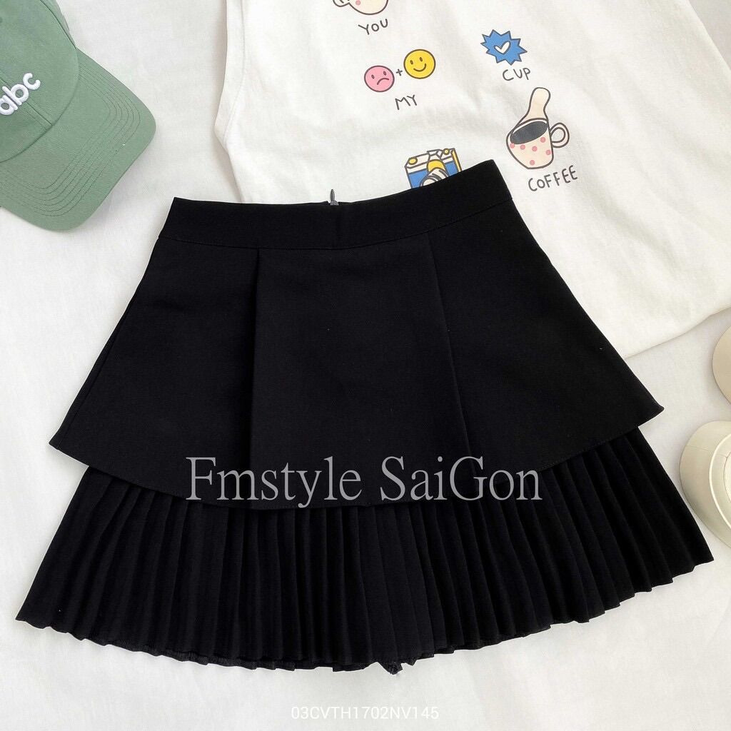 Chân váy 2 tầng xếp ly nhỏ