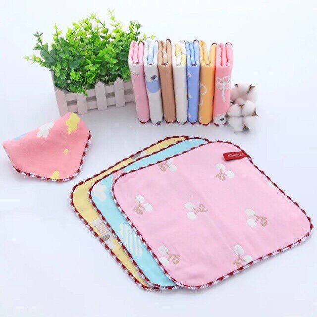 Set 5 Khăn sữa sợi tre cho bé