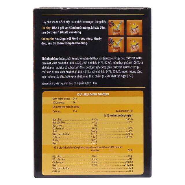 Cà Phê Phố ( Cà Phê Sữa Đá ) Hộp 10 gói x 24g