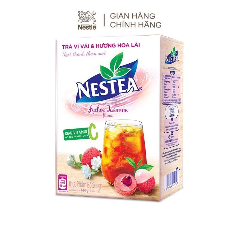 Trà nestea Trà vị vải và hương hoa lài 12 gói x 12 g