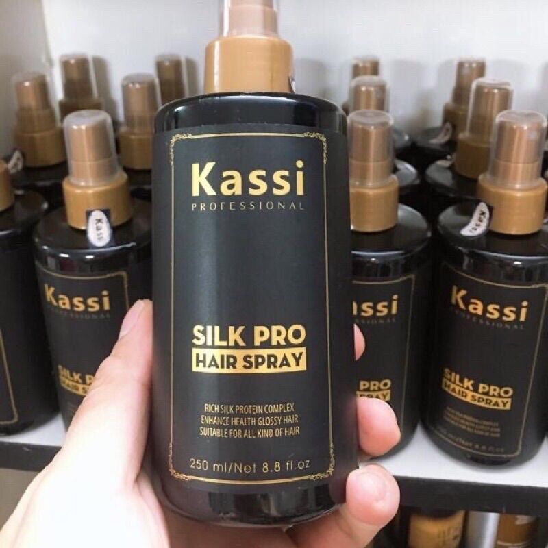 Xịt dưỡng phục hồi tóc kassi silk pro dành cho tóc khô xơ hư tổn