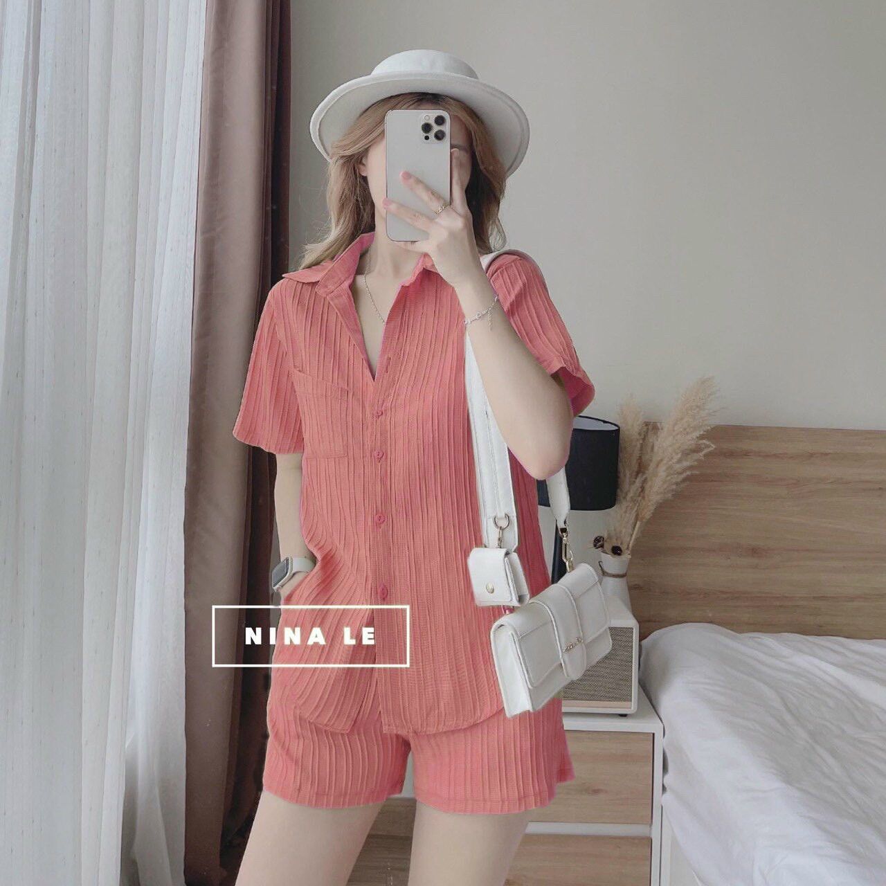 (SHOP TÁO ĐỎ BIGSIZE 50kg đến 90kg) set áo sơ mi hở lưng + quần short