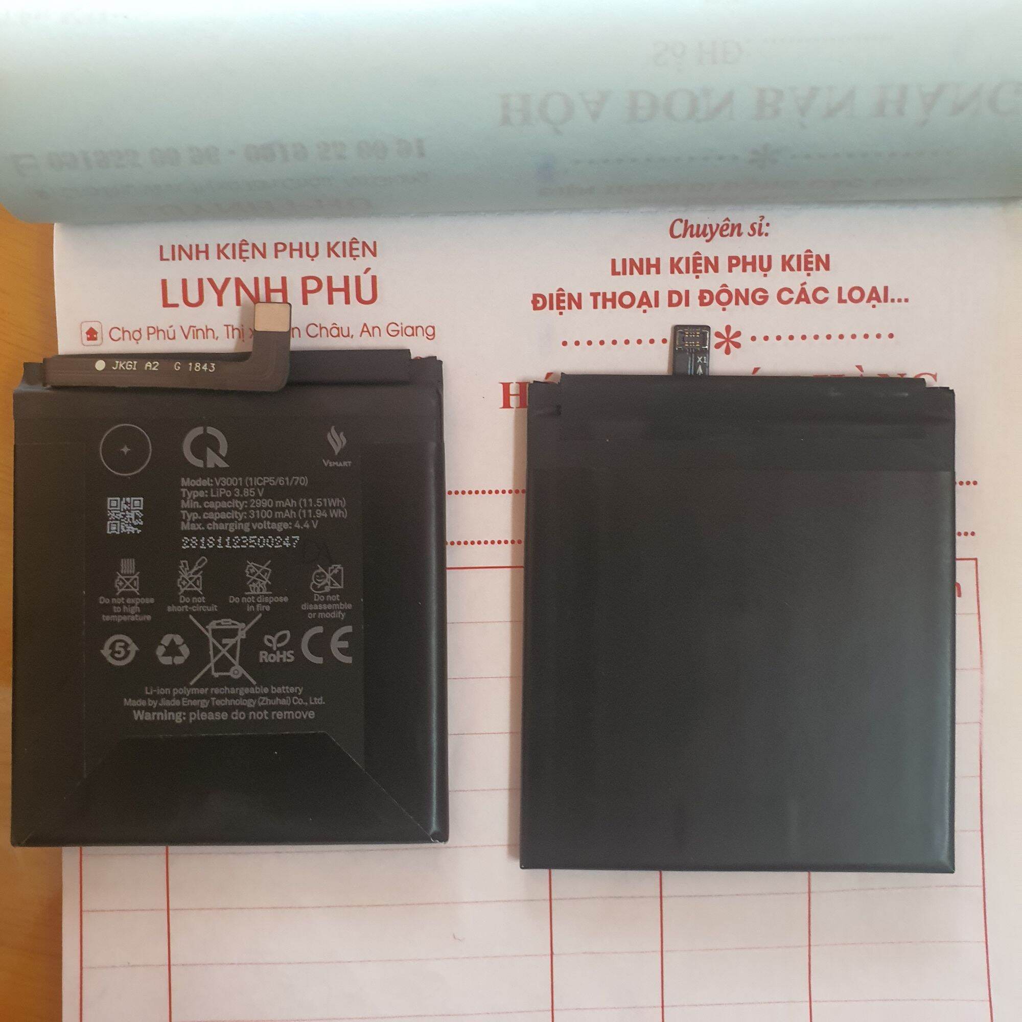 Pin vsmart active 1 v3001 zin bao test