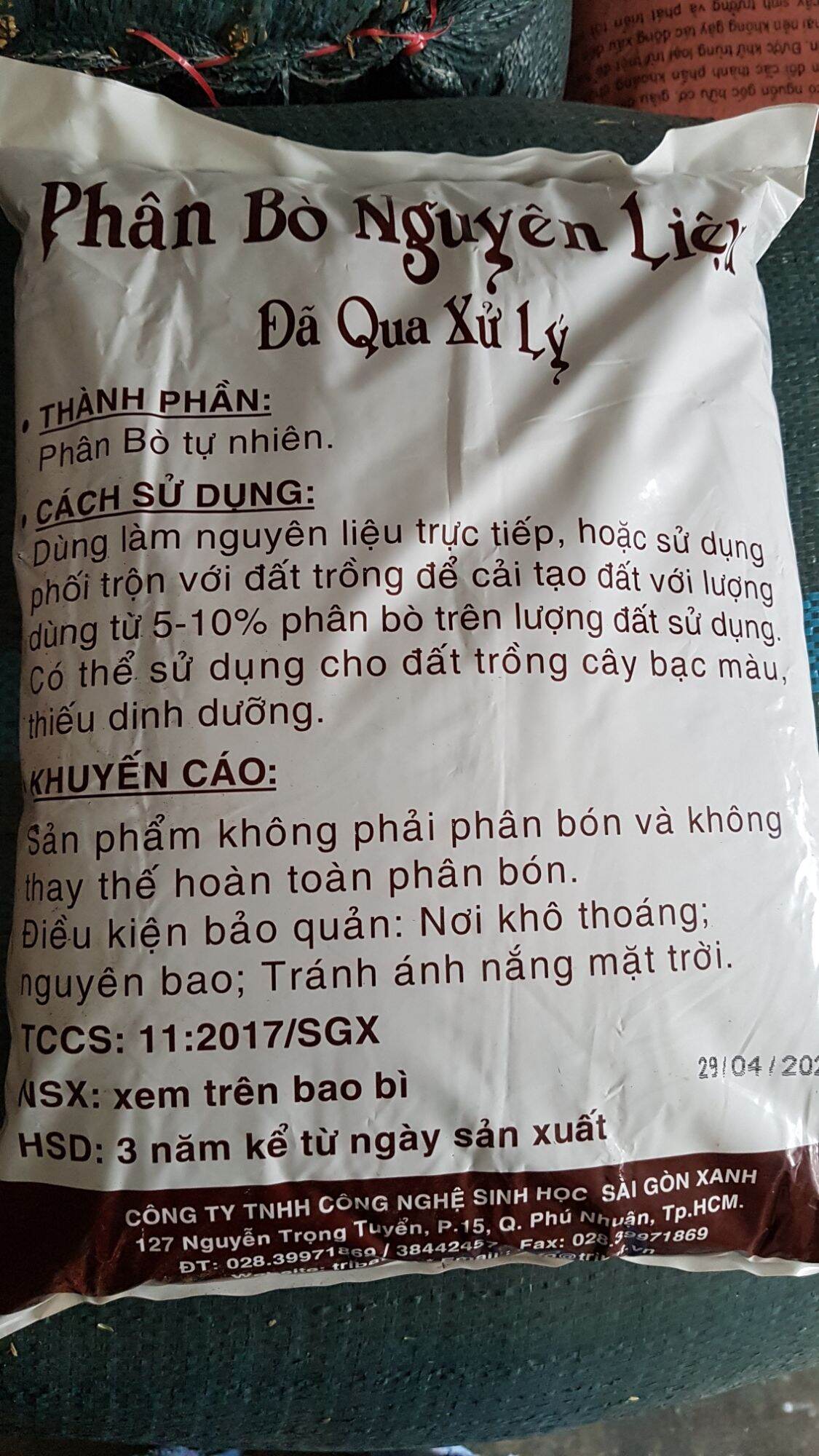 PHÂN BÒ KHÔ ĐÃ QUA XỬ LÝ