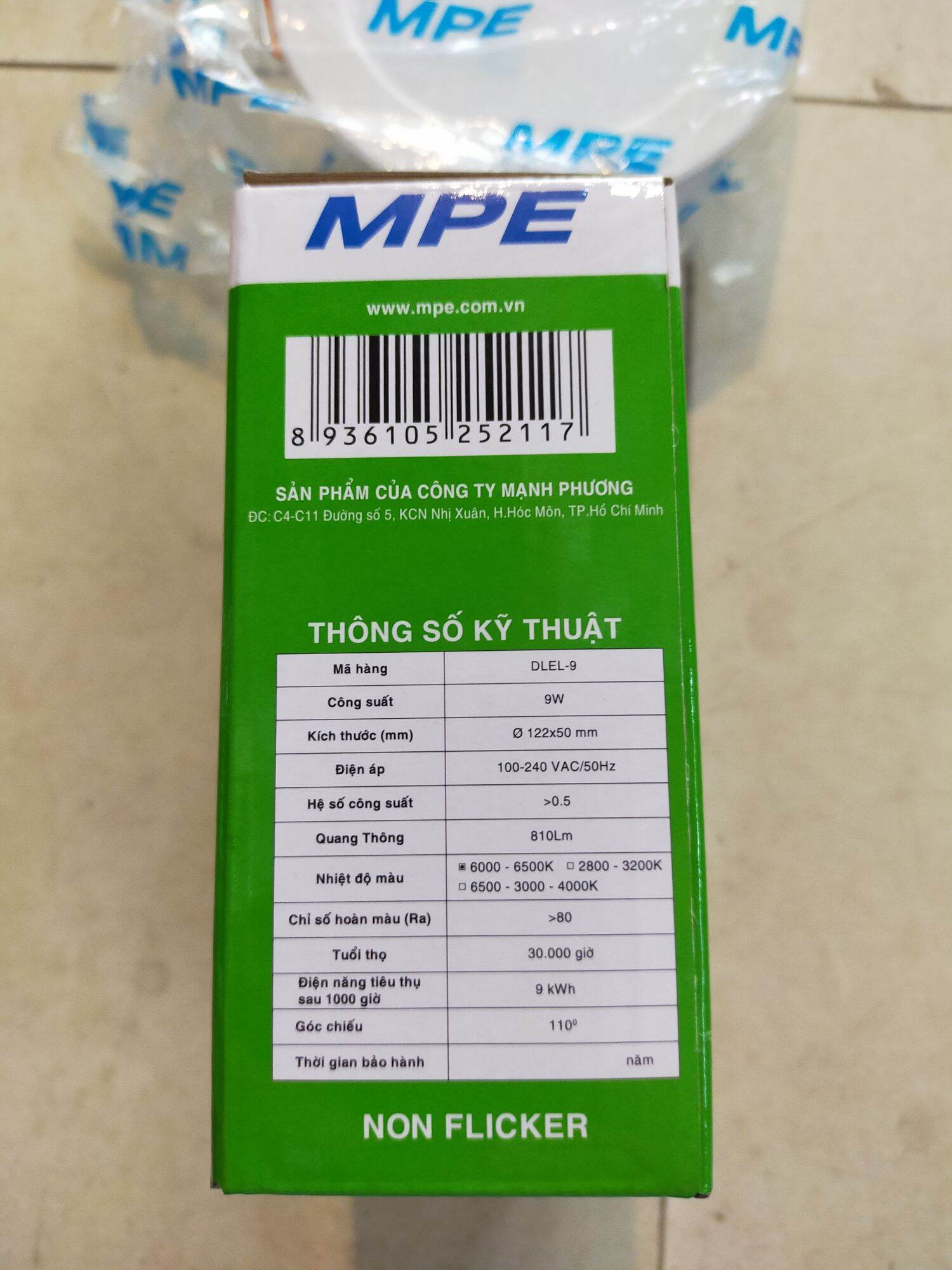 Đèn led Âm trần MPE 7w-d90, 9w-d105mm