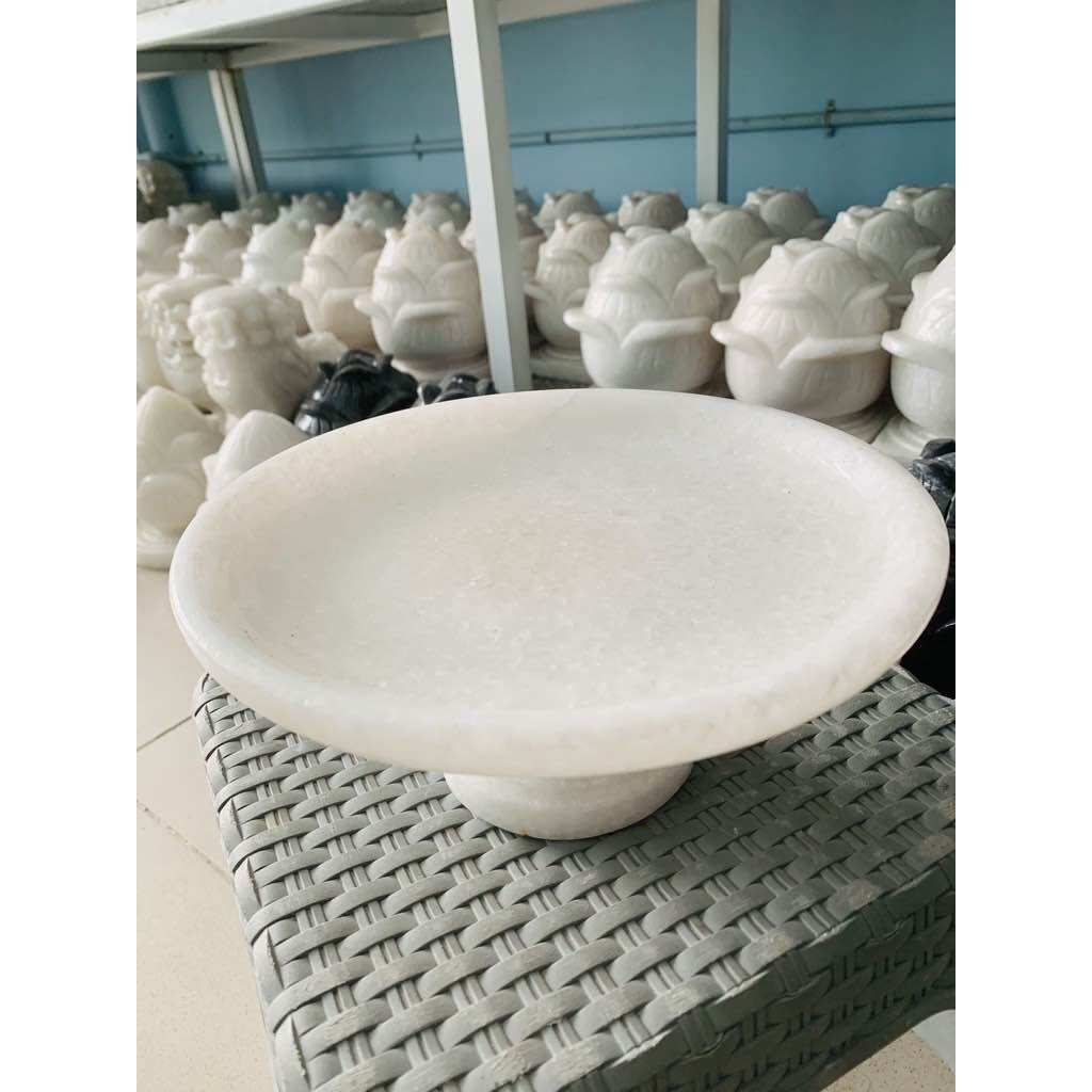 Dĩa trái cây đĩa thờ cúng đá trắng