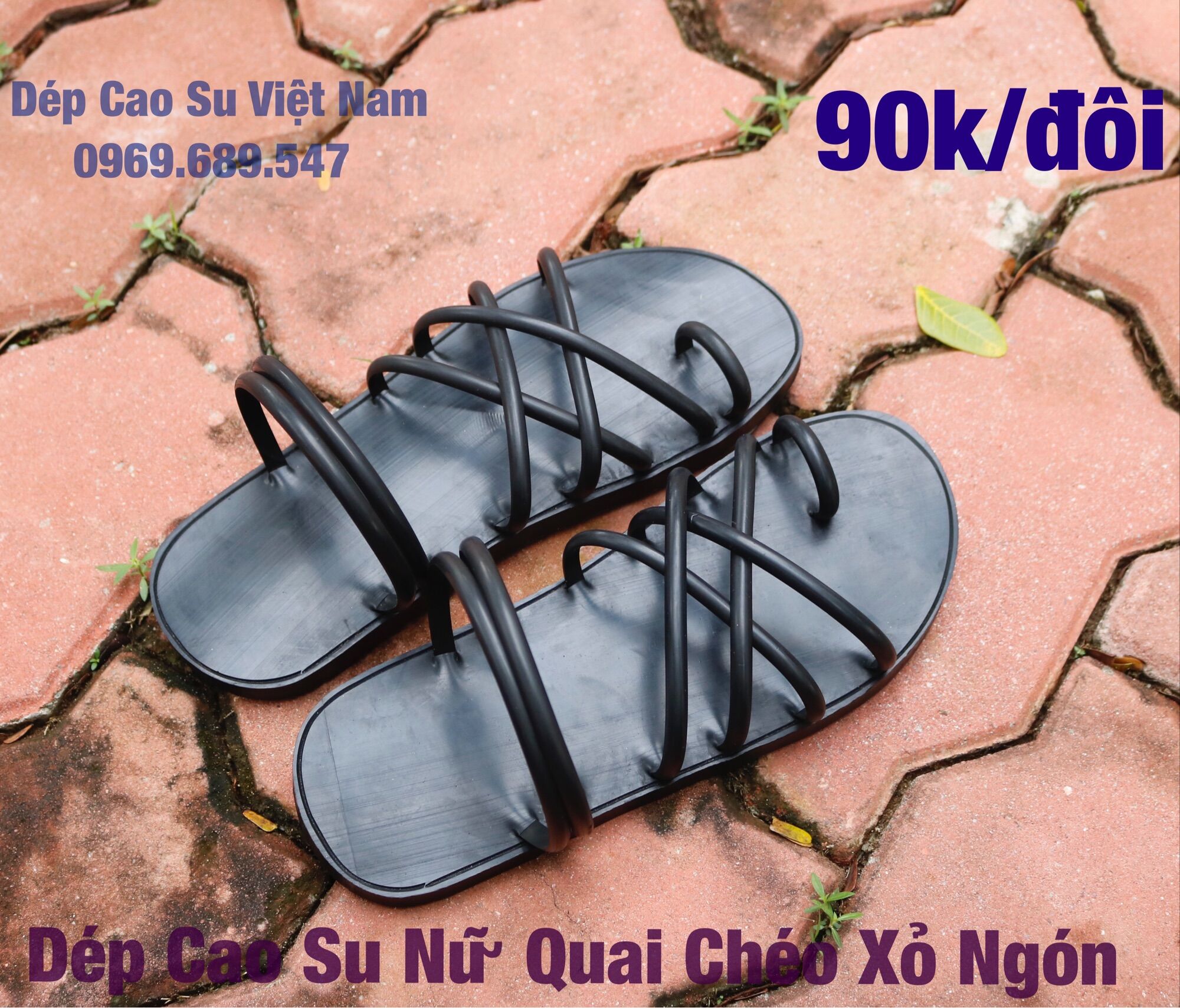Dép Cao Su Nữ Quai Chéo Xỏ Ngón
