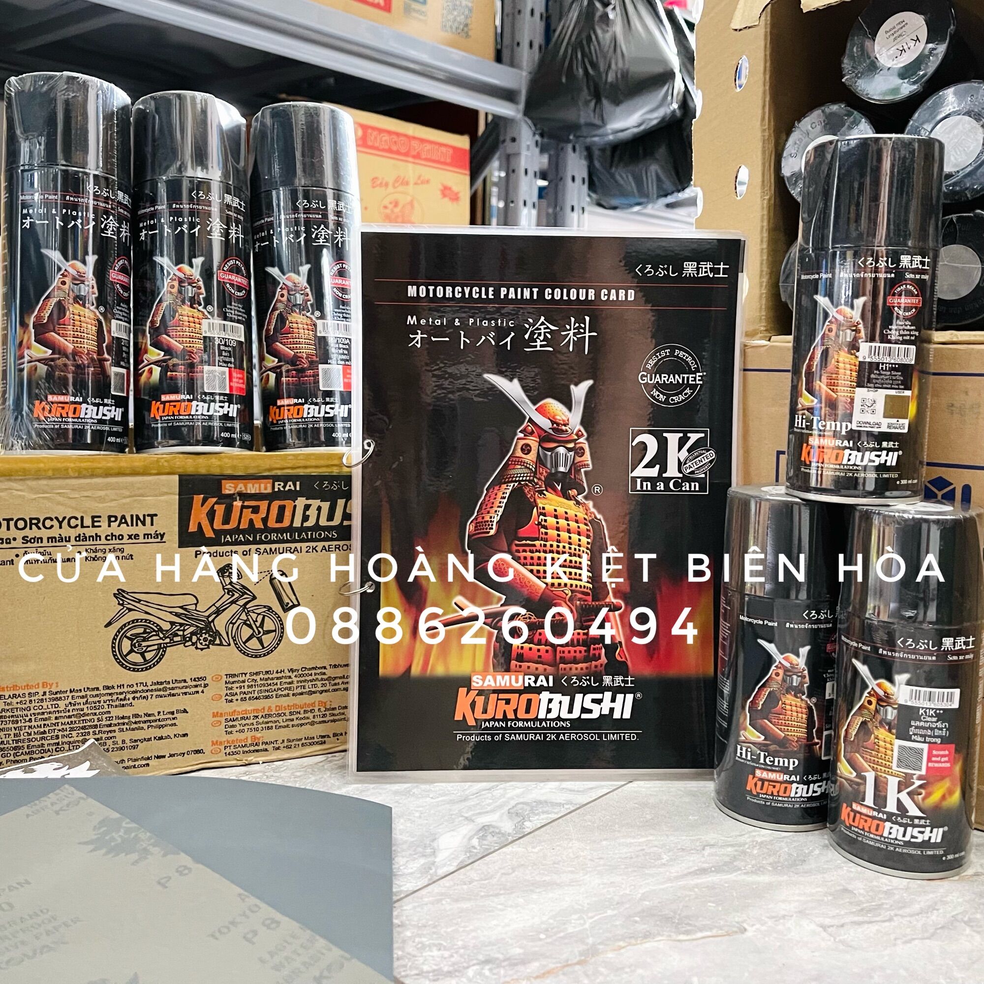 SƠN SAMURAI MÀU XÁM BẠC SƠN LỐC MÁY Y137*