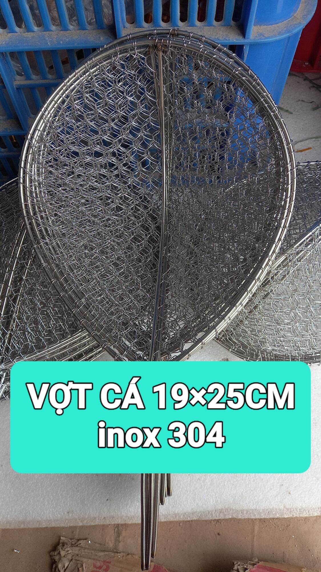 VỢT CÁ INOX 19×25CM INOX 304