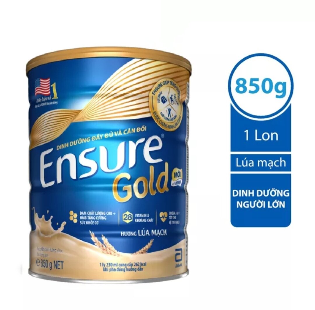 Sữa Ensure Gold 850g - Hương Lúa Mạch