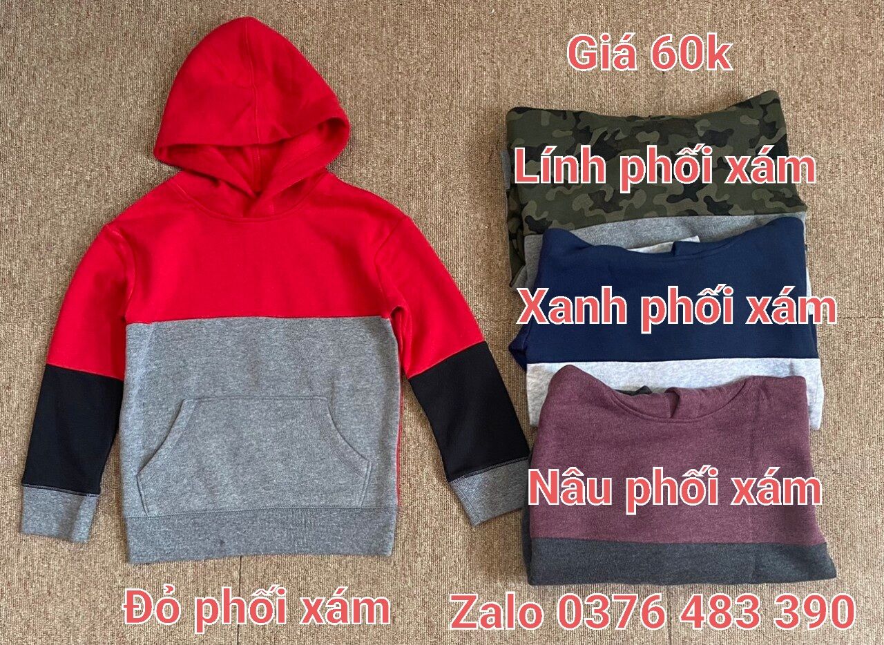 Áo hoodie bé trai xuất dư