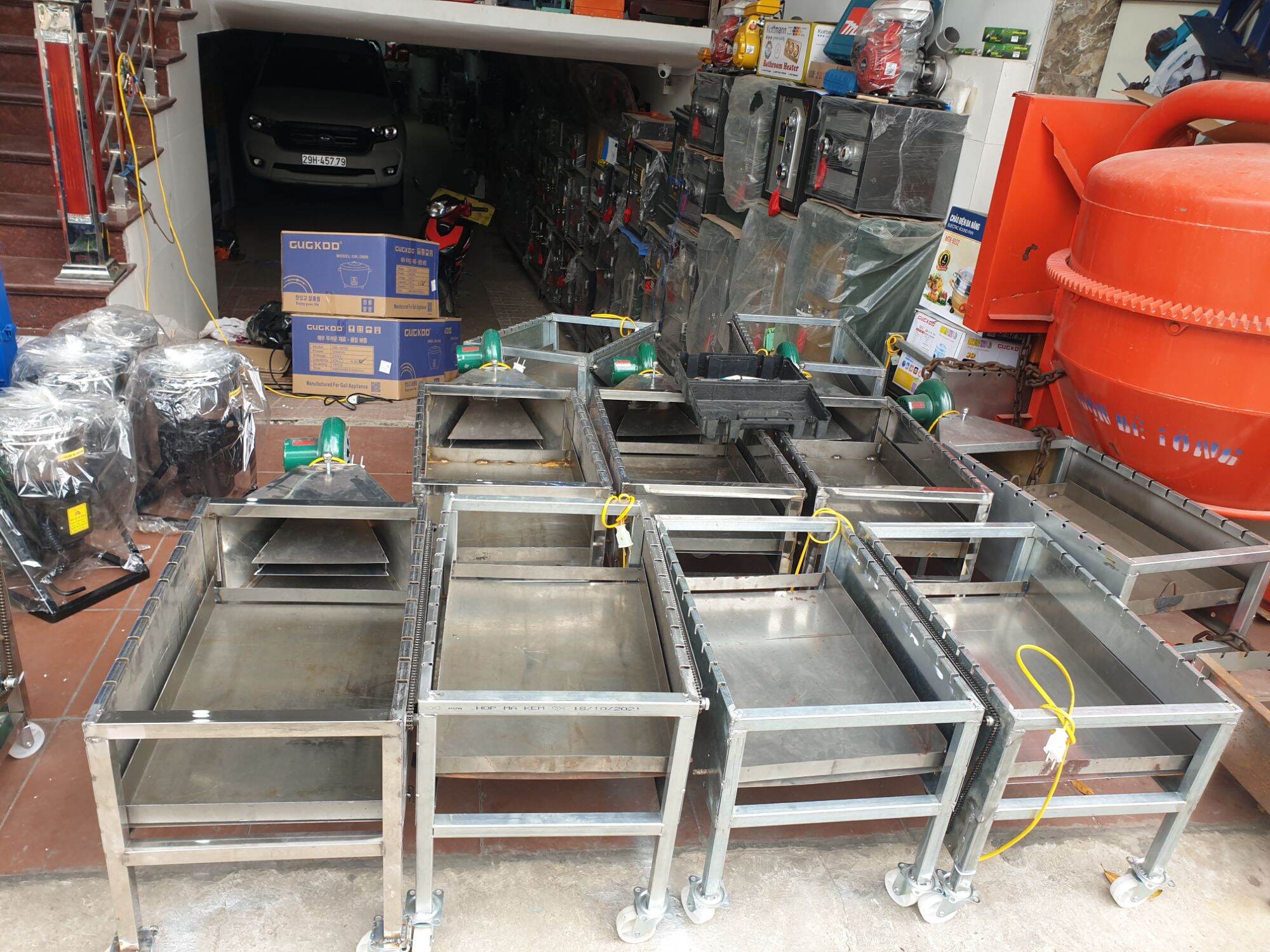 Máy nướng thịt đa năng 10 xiên có bễ thổi