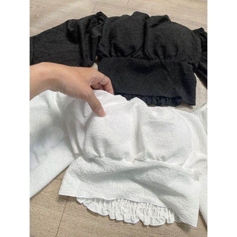 Áo kiểu tiểu thư voan có mút ngực xinh đẹp m5