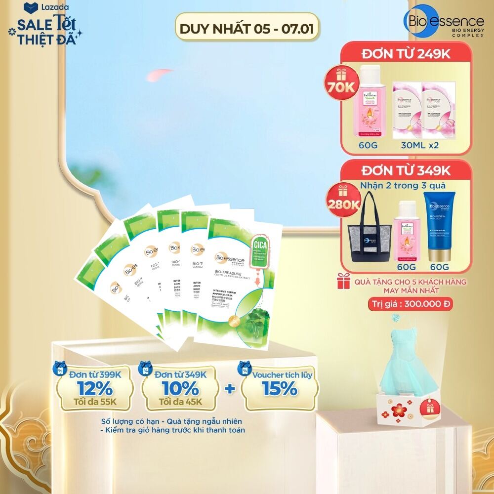 Combo 6 Mặt nạ BIO TREASURE tinh chất Rau má 20ML (6 miếng x 20ML)