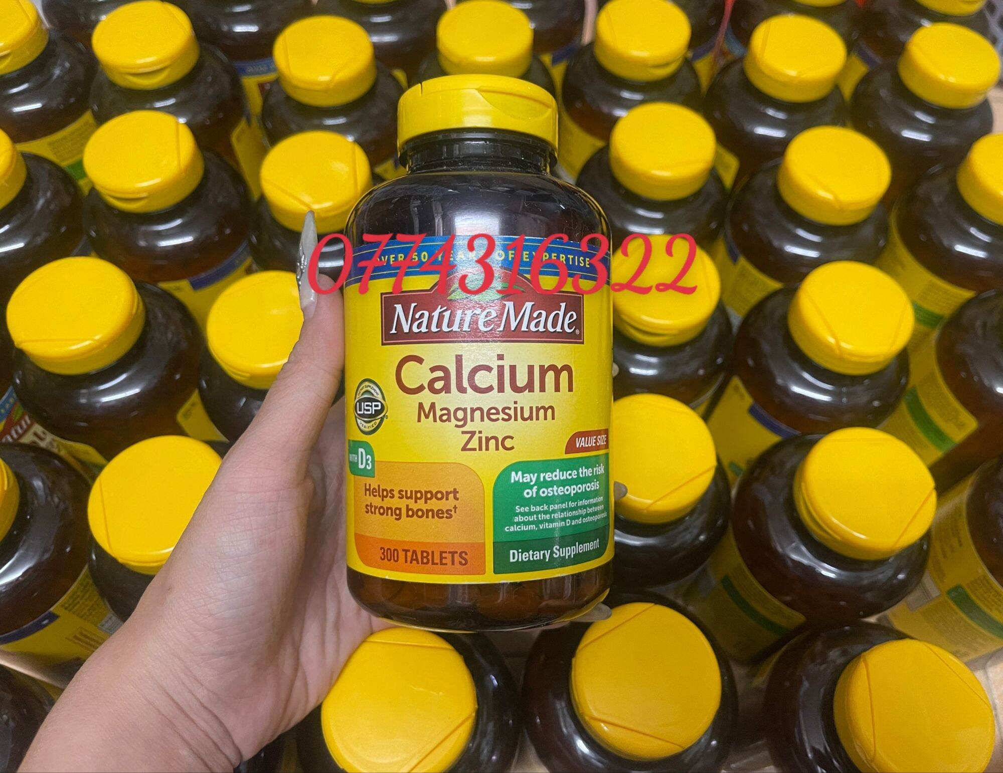 iên uống Calcium Magnesium Zinc D3 Nature Made - Canxi tổng hợp Nature Made 300v USA
