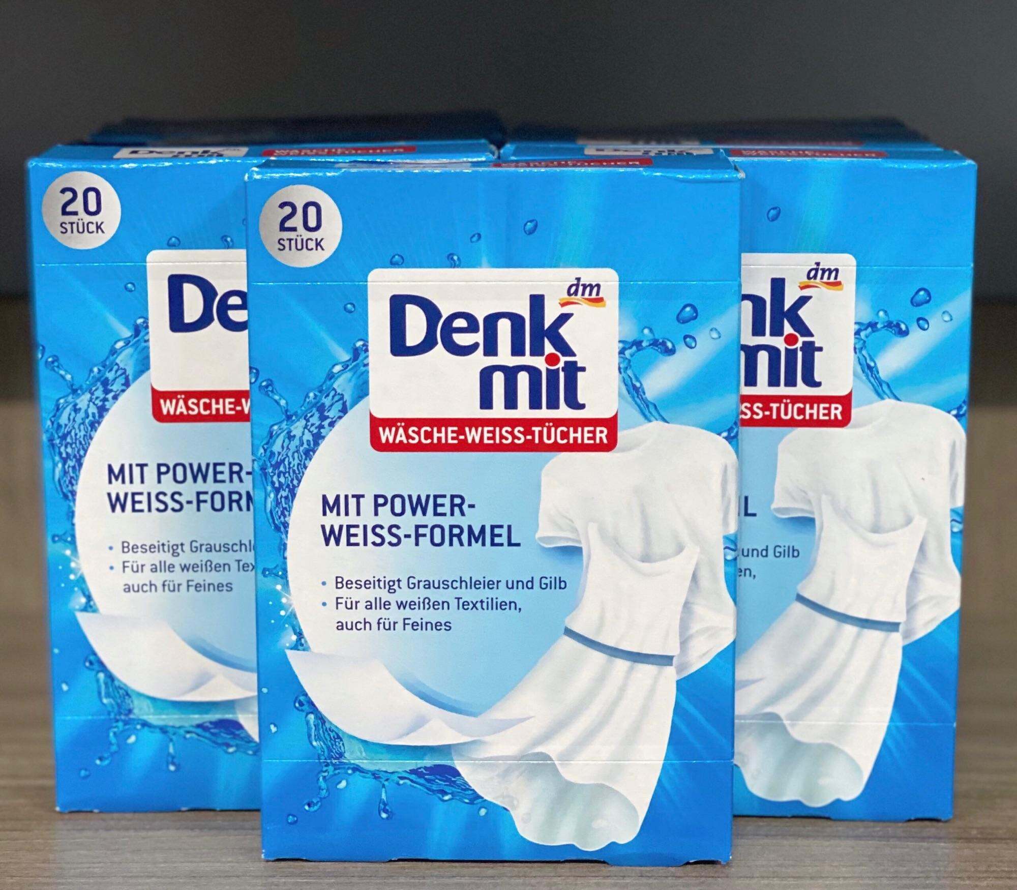 Giấy tẩy trắng quần áo Denkmit 20 miếng nội địa Đức