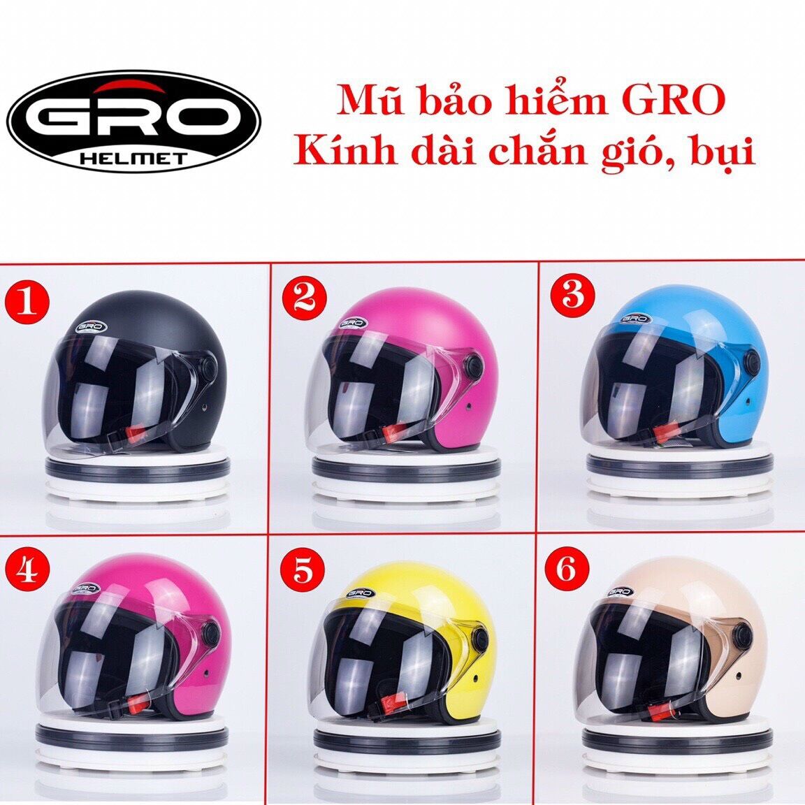 Nón bảo hiểm 3/4 GRO chính hãng