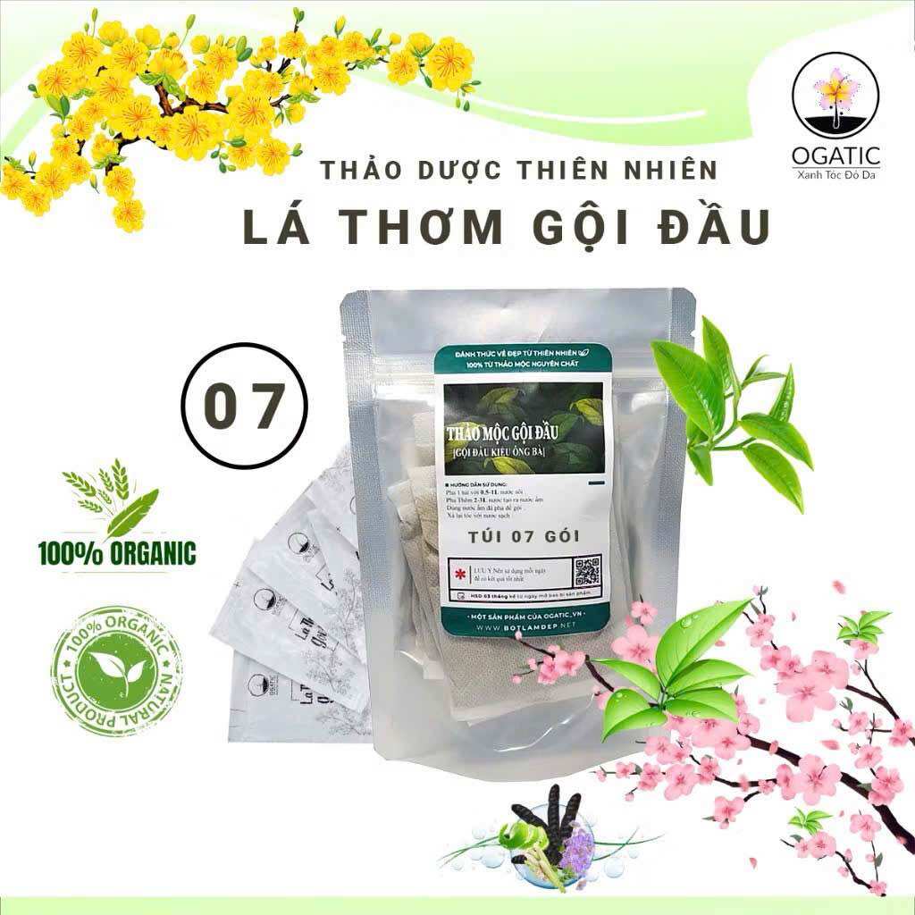 TÚI 7 GÓI LÁ THƠM GỘI ĐẦU OBAXUA.
