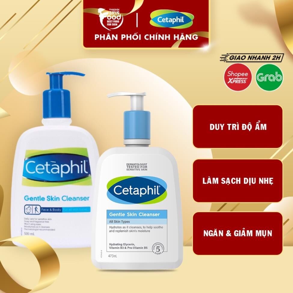 Sữa rửa mặt cetaphil 473ml cho da dầu và da nhậy cảm