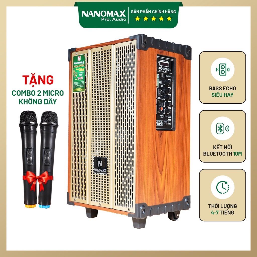 Loa Karaoke Nanomax T12 bass 30 cm công suất lớn