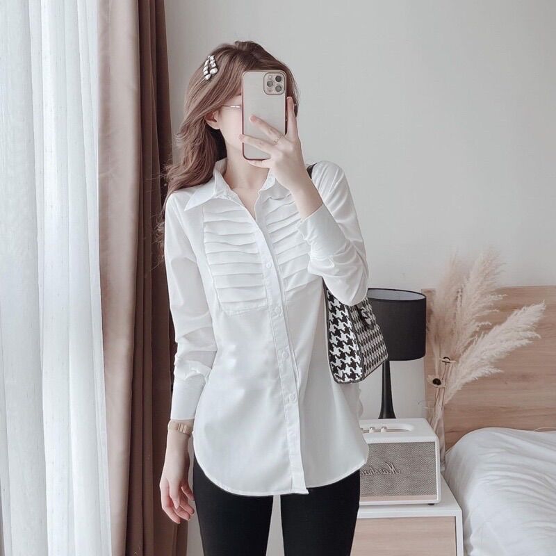 Áo sơ mi basic công sở mặc đi học, đi làm siêu hot