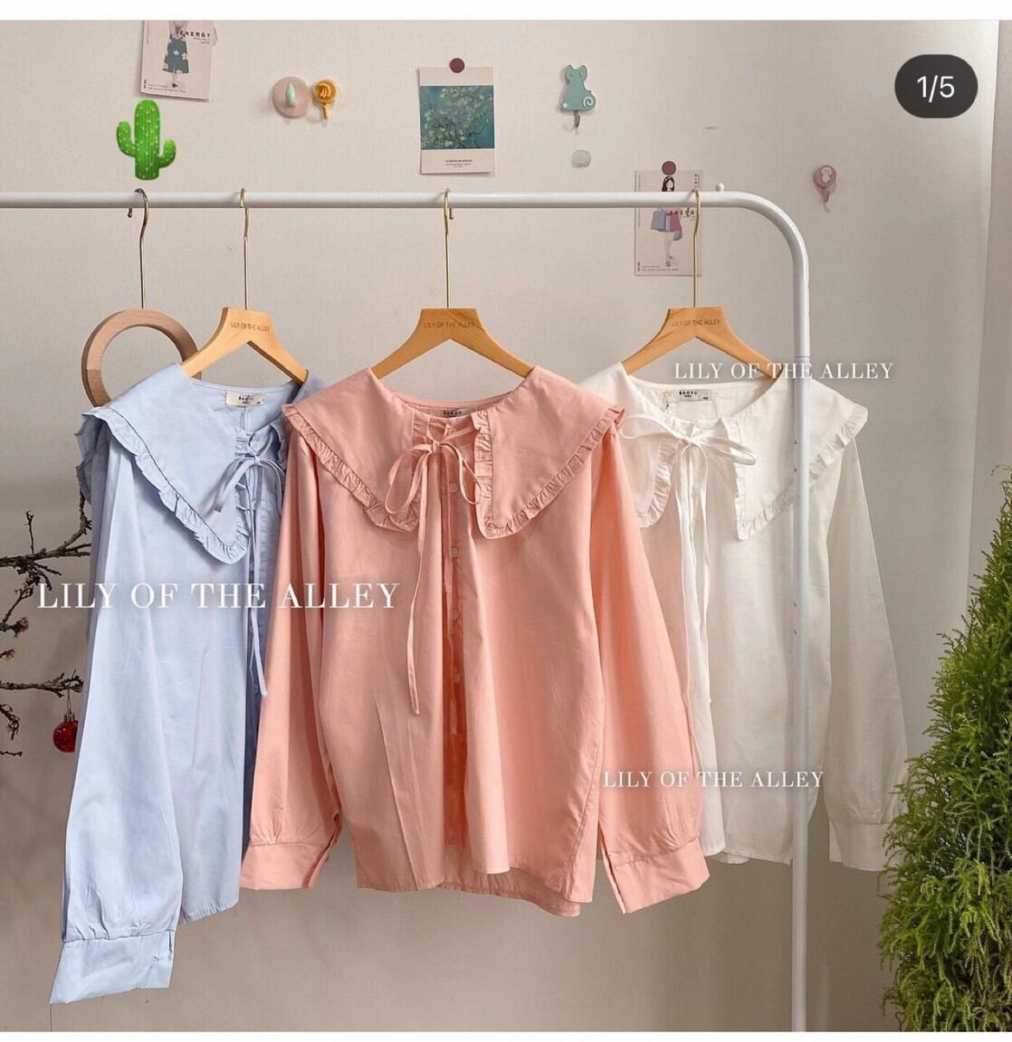 Áo sơ mi nhiều màu cổ bèo