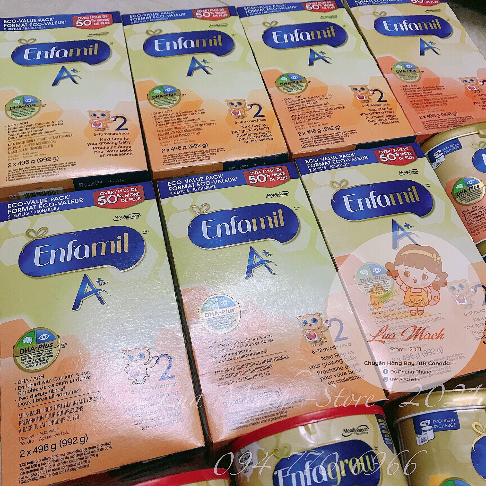 Sữa ENFAMIL A+ số 2 hộp giấy 992g Canada🇨🇦 (Hàng bay air 100%)